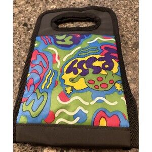 Retro Insulated Lunch Bag Outer Circle Psychedelic Colorful Vivid Turtle New